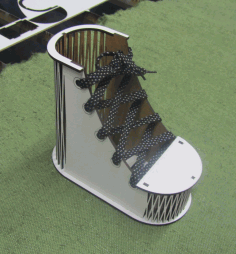 Laser Cut Shoes Pen Holder Free Vector File