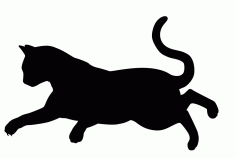 Laser Cut Silhouette Of A Cat Stencil Icon Logo Decorative Sticker Free Vector File