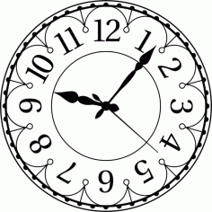 Laser Cut Simple Decor Clock Free Vector File, Free Vectors File