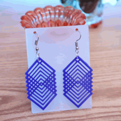 Laser Cut Simple Fashion Geometric Earrings Free DXF File