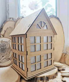 Laser Cut Small Wooden House 4mm Free Vector File