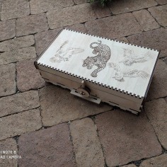 Laser Cut Smokers Kit Wooden Compartment Box With Lid 6mm Free Vector File