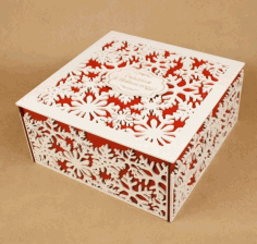 Laser Cut Snowflake Box Square Snowflake Gift Box Free Vector File