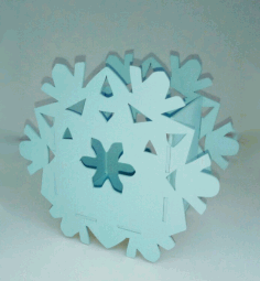 Laser Cut Snowflake Pen Holder Organizer Free Vector File
