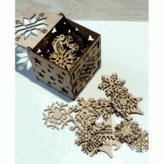 Laser Cut Snowflakes Tree Decoration Box Free Vector File