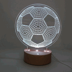 Laser Cut Soccer Ball 3d Nightlight Free Vector File