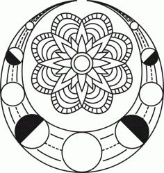 Laser Cut Solar System Mandala Celestial Objects Free Vector File