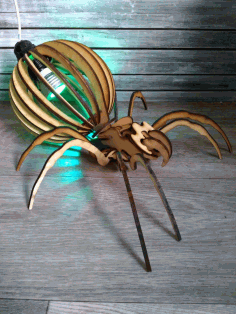Laser Cut Spider Lamp Layout Free Vector File