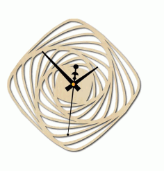 Laser Cut Spiral Modern Wall Clock Free Vector File