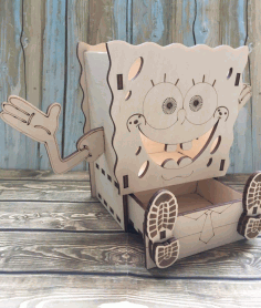 Laser Cut Spongebob Pencil Holder Free Vector File