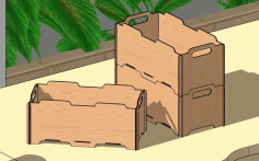Laser Cut Stackable Storage Box Basket Free DXF File