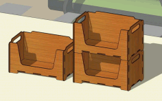 Laser Cut Stackable Storage Box Wooden Crate Free DXF File
