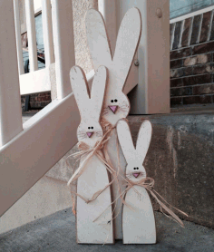 Laser Cut Standing Bunny Decoration Free Vector File