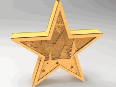 Laser Cut Star Light Decoration Festive Lamp Free Vector File