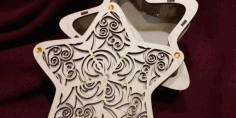 Laser Cut Star Shape Gift Box Free DXF File
