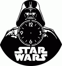 Laser Cut Star Wars Vinyl Clock Template Free Vector File