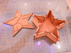 Laser Cut Star Wood Box 3mm Free Vector File