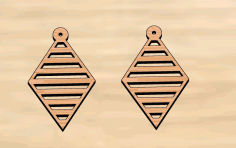 Laser Cut Stylish Wooden Dangle Earrings Free DXF File