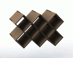 Laser Cut Stylish Wooden Rack Free Vector File