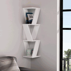 Laser Cut Stylish Wooden Wall Shelf Free DXF File