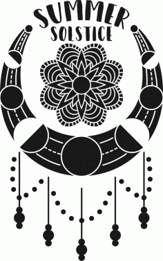 Laser Cut Summer Solstice Mandala Celestial Objects Free Vector File