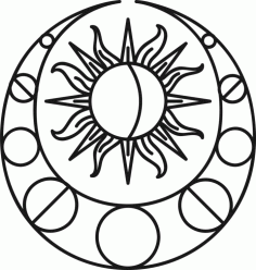 Laser Cut Sun Moon Celestial Body Free Vector File
