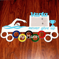 Laser Cut Swimming Medal Holder Free Vector File