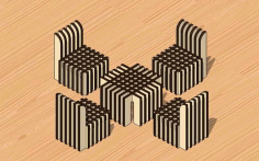 Laser Cut Table Chair Miniature Dollhouse Furniture Free DXF File
