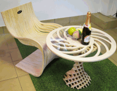 Laser Cut Table With Parametric Chair Free Vector File