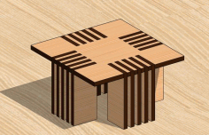 Laser Cut Table Wooden Dollhouse Miniature Furniture Toy Free DXF File