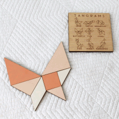 Laser Cut Tangram Puzzle Brain Geometry Toy For Kids Free Vector File