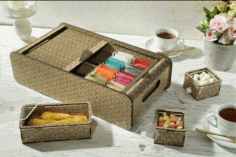 Laser Cut Tea Bag Box Free Vector File