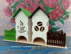 Laser Cut Tea Bag House Template Free DXF File
