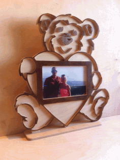 Laser Cut Teddy Bear Photo Frame Free DXF File