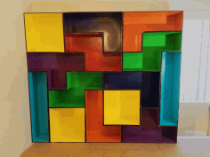 Laser Cut Tetris Modular Book Shelves Free DXF File