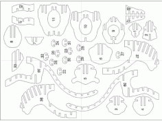 Laser Cut Tiger Bbq 3mm Puzzle 1 Free DXF File