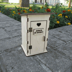 Laser Cut Toilet Box Piggy Bank Free Vector File, Free Vectors File