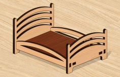 Laser Cut Toy Bed Dollhouse Free DXF File