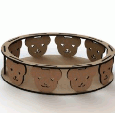 Laser Cut Tray Of Bears Free DXF File