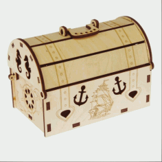 Laser Cut Treasure Chest Box Wooden Free Vector File