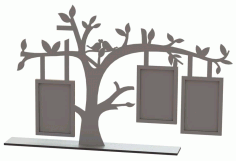 Laser Cut Tree Photo Frame Design Family Tree Photo Frame Wall Free DXF File