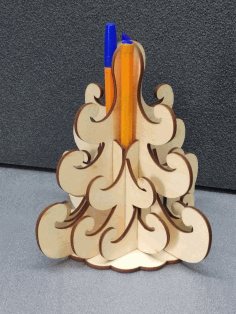 Laser Cut Tree Shaped Pencil Holder Free Vector File