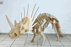Laser Cut Triceratops 3d Puzzle 6mm Free Vector File