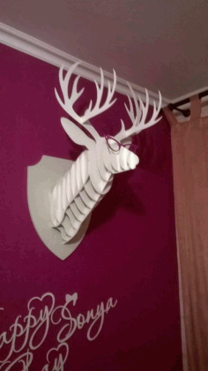 Laser Cut Trophy Deer Head Free Vector File
