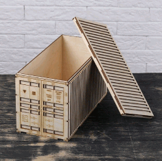 Laser Cut Truck Container Box Layout Free Vector File