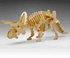 Laser Cut Two Horned Dinosaur Free DXF File