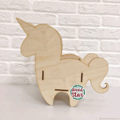 Laser Cut Unicorn Pencil Holder Organizer Flower Box Free Vector File