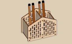 Laser Cut Unique Wall Hanging Pen Stand Pencil Holder Free DXF File