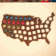 Laser Cut Usa Beer Cap Map Free DXF File