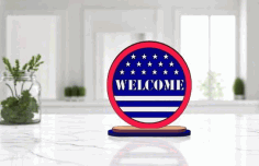 Laser Cut Usa Independence Day Table Top Decor Free Vector File